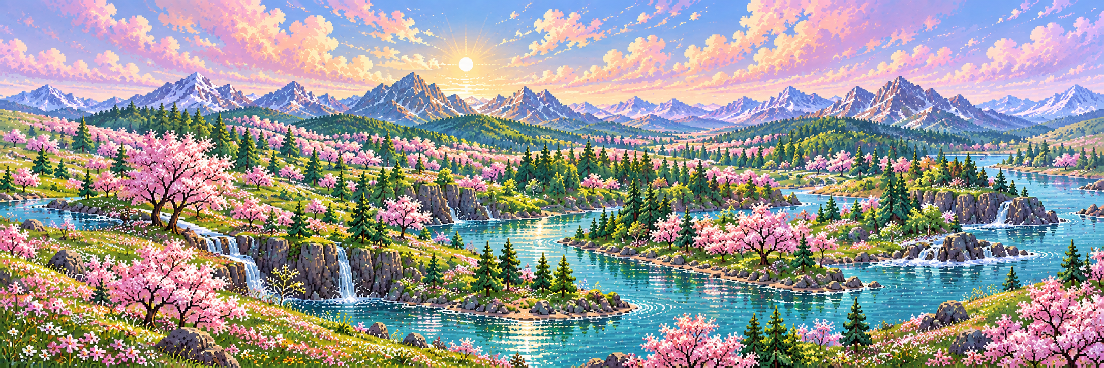 A bright mountain landscape